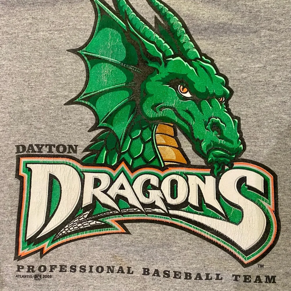 Dayton Dragons Baseball Heather Gray Graphic T-Shirt - Picture 2 of 2